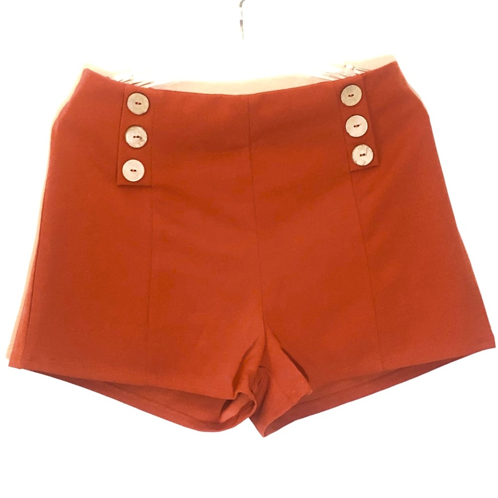 Haute Monde High Wasted Shorts Large Burnt Orange
